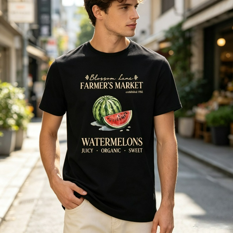Vintage Fashion Market - Мужская футболка Watermelon Farmer Market с