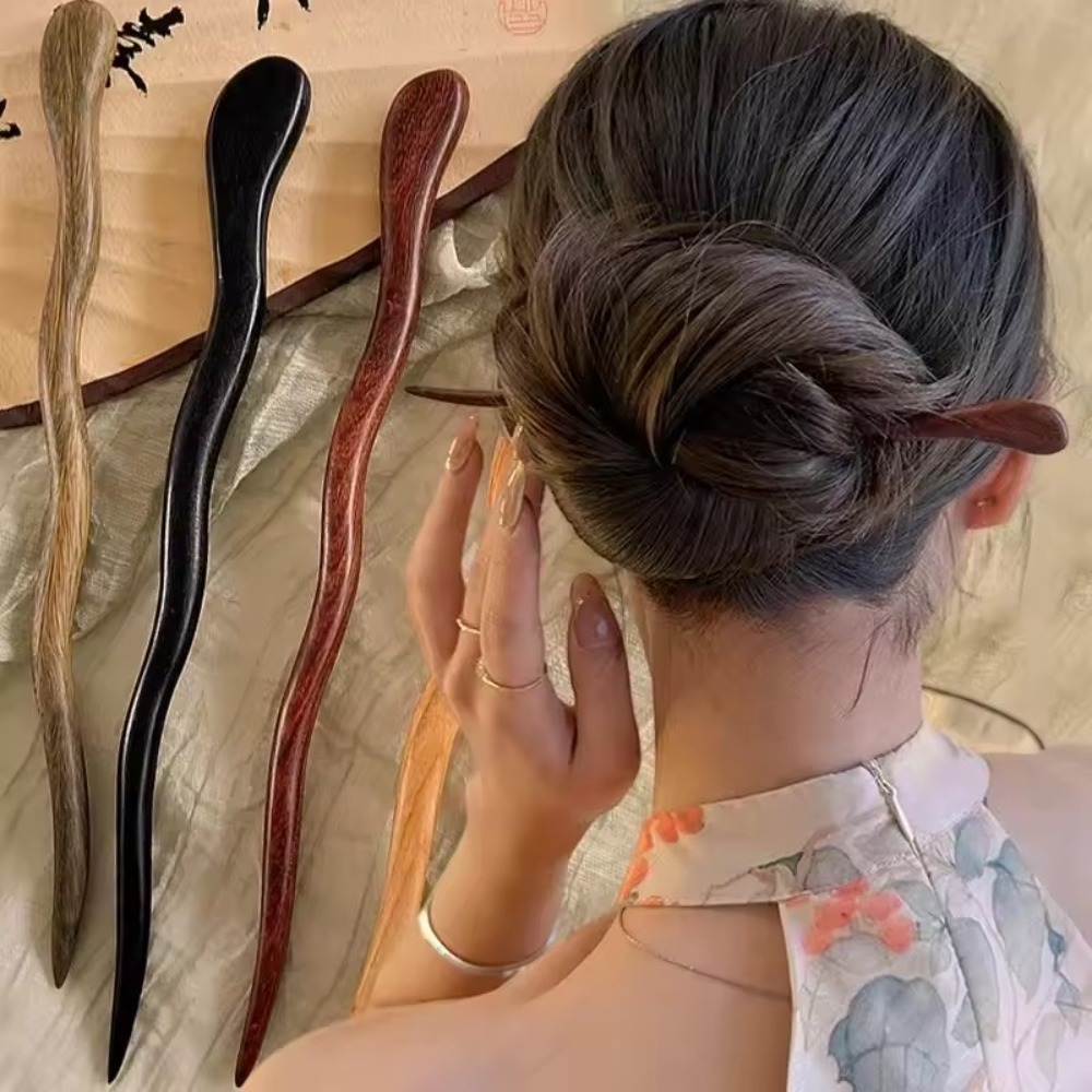 Vintage Fashion In Chinese - Винтажная деревянная заколка для волос в