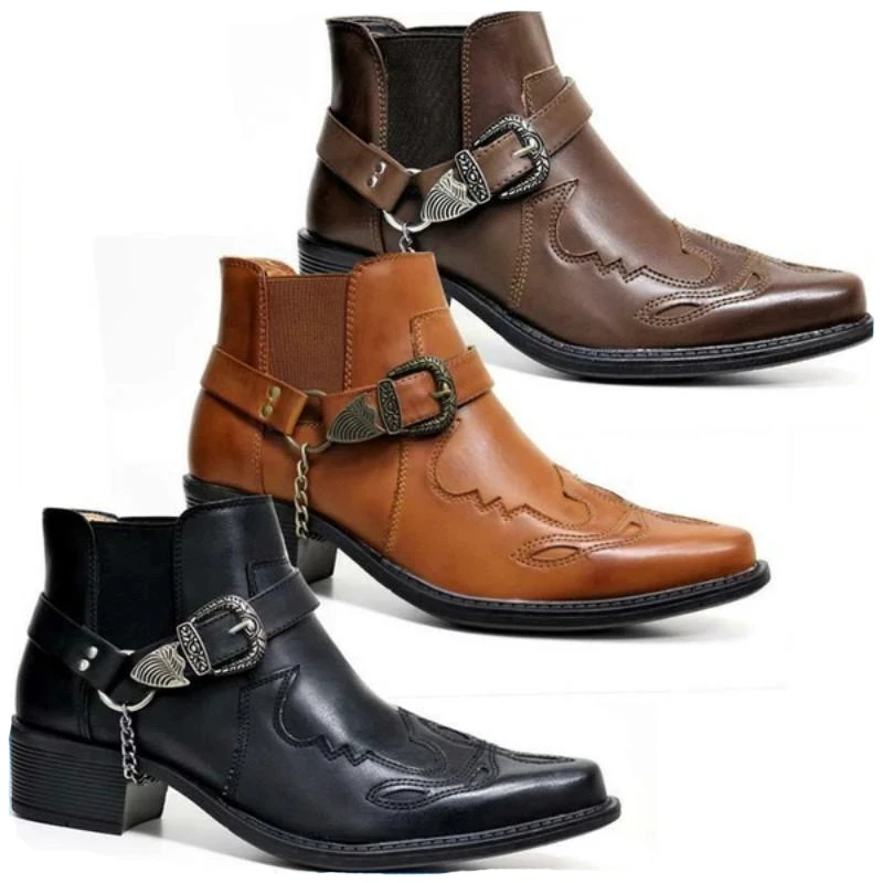 Vintage Fashion Mens - Модные мужские винтажные ковбойские ботинки 2026